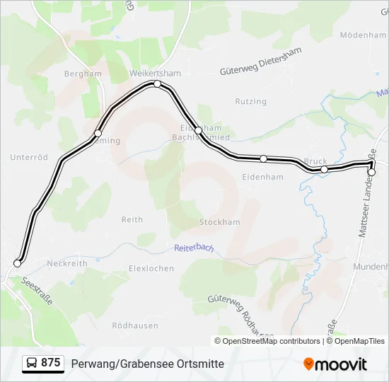 875 Bus Line Map