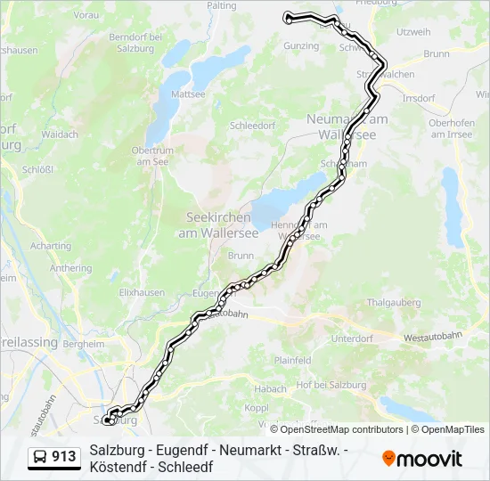 913 Bus Line Map