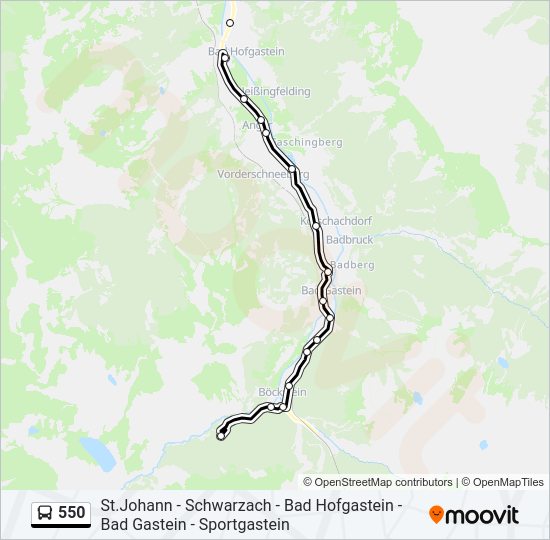 550 bus Line Map