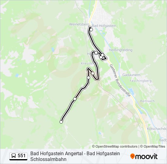 551 bus Line Map