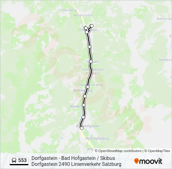 553 Bus Line Map