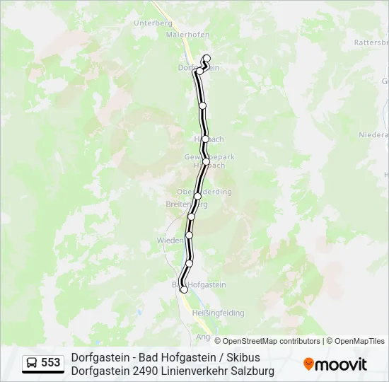 553 Bus Line Map
