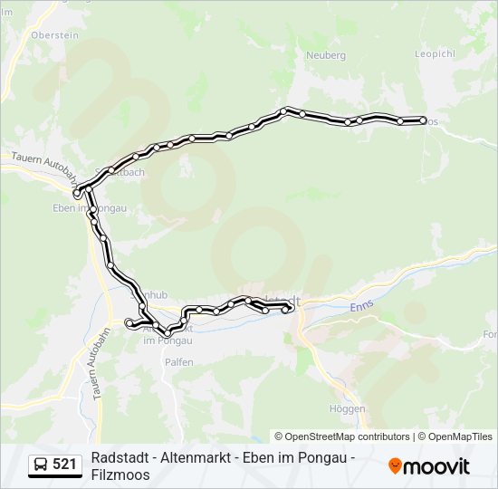 521 Bus Line Map