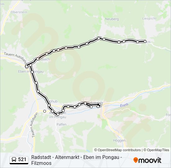 521 Bus Line Map