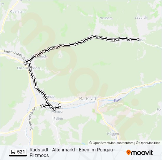 521 Bus Line Map