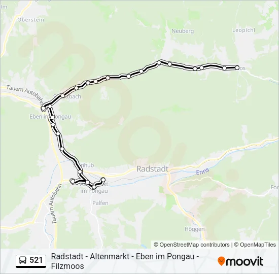 521 Bus Line Map