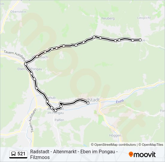 521 Bus Line Map
