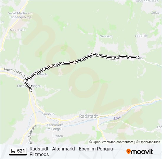 521 Bus Line Map