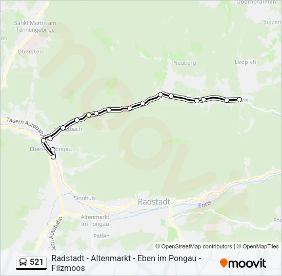 521 Bus Line Map