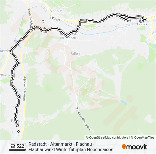 522 Bus Line Map