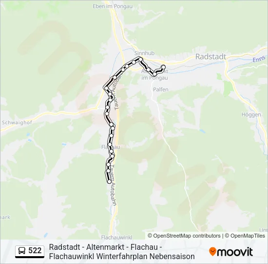 522 Bus Line Map