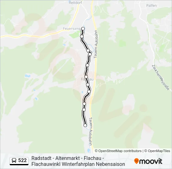 522 Bus Line Map