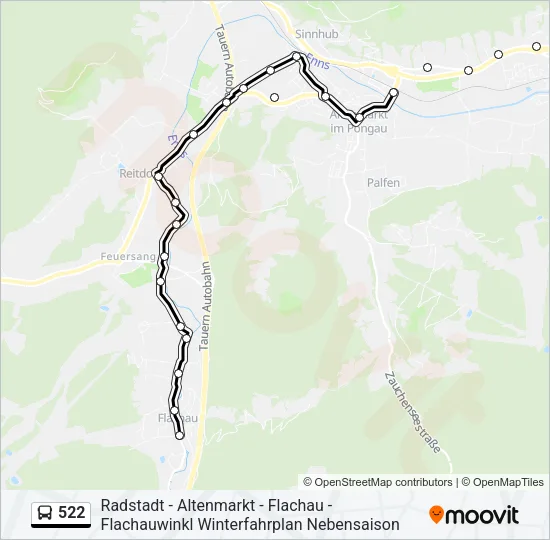 522 Bus Line Map