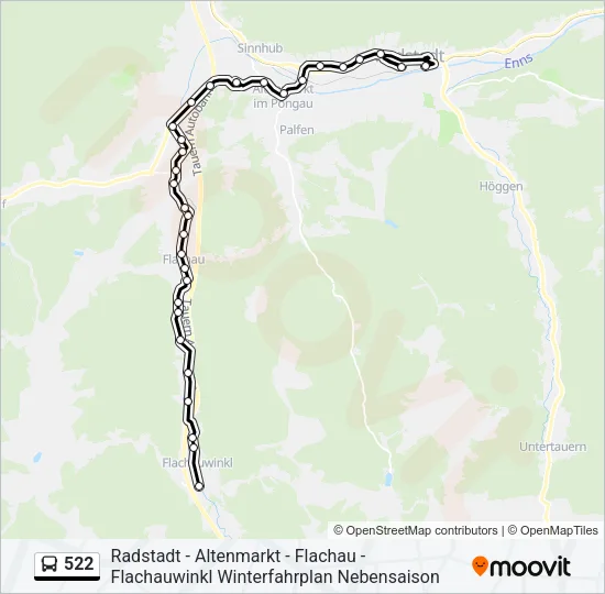 522 Bus Line Map
