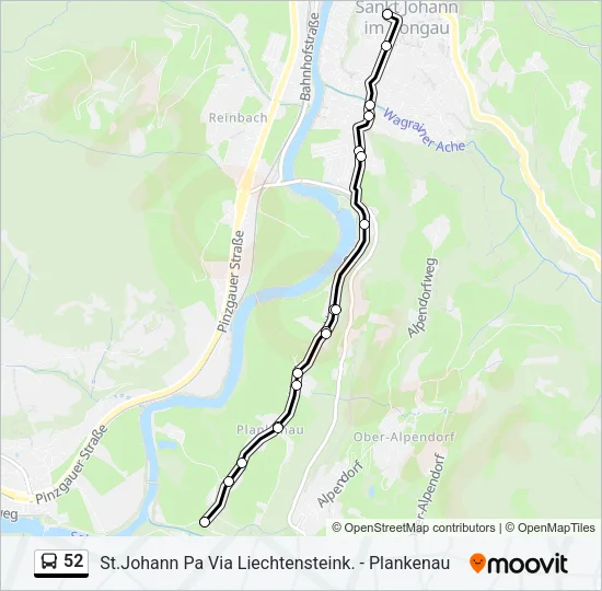 52 Bus Line Map