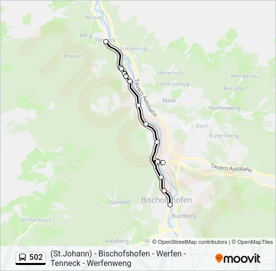 502 Bus Line Map