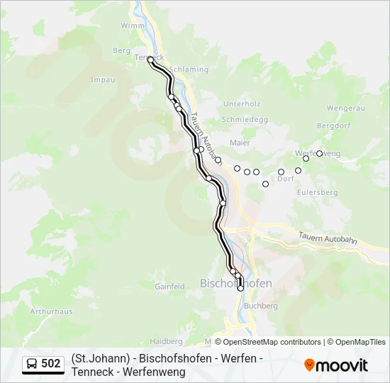 502 Bus Line Map