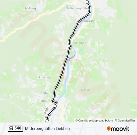 540 Bus Line Map