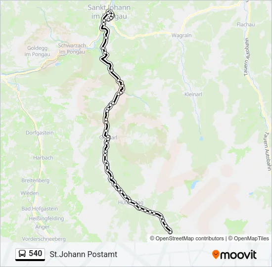 540 Bus Line Map