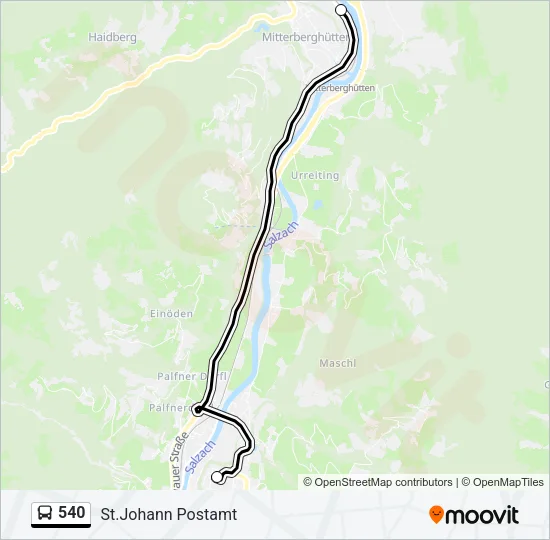 540 Bus Line Map