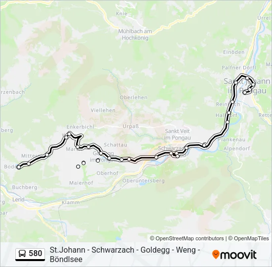 580 Bus Line Map