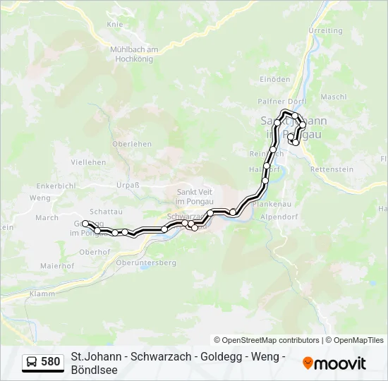 580 Bus Line Map