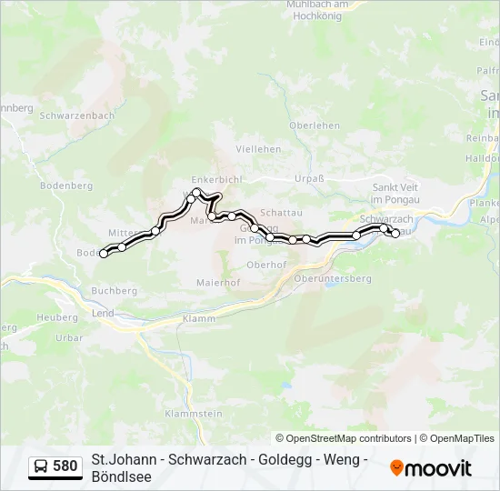 580 Bus Line Map