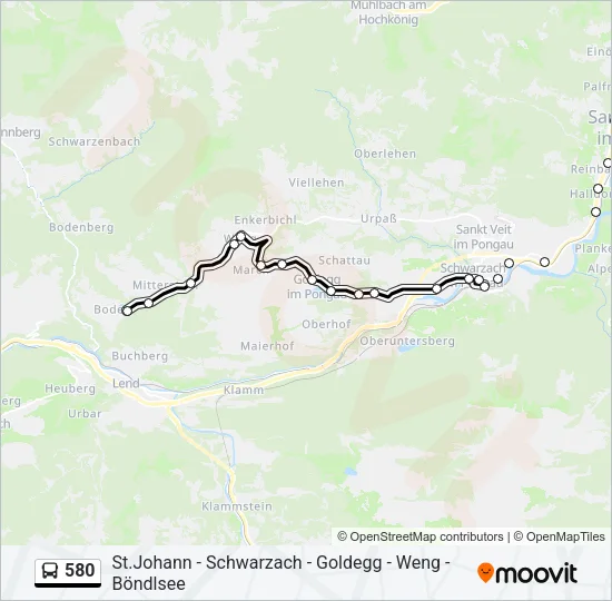 580 Bus Line Map