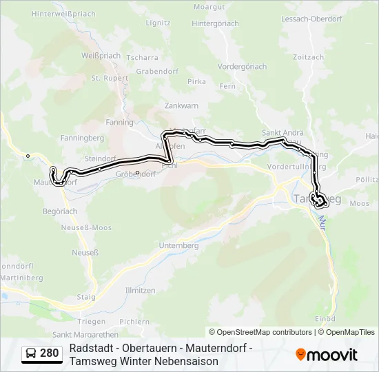 280 Bus Line Map