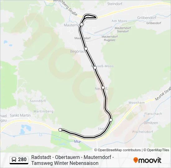 280 Route: Schedules, Stops & Maps - Mauterndorf Ledermoos (Updated)