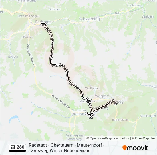 280 Bus Line Map