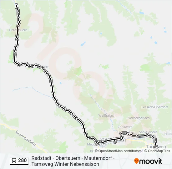 280 Bus Line Map