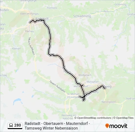 280 Bus Line Map