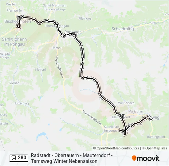 280 Bus Line Map