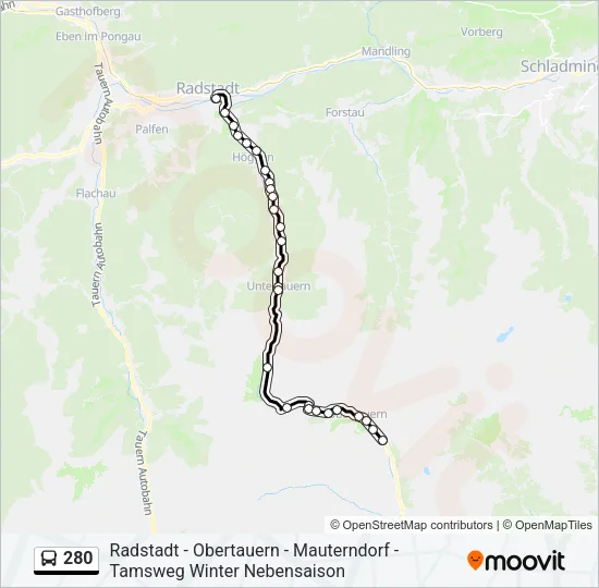 280 Bus Line Map