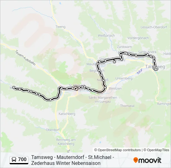 700 Bus Line Map
