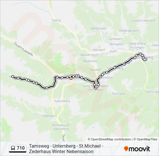 710 Bus Line Map