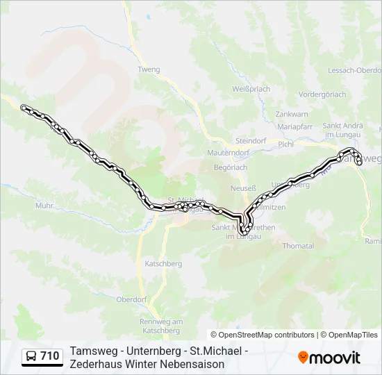 710 Bus Line Map