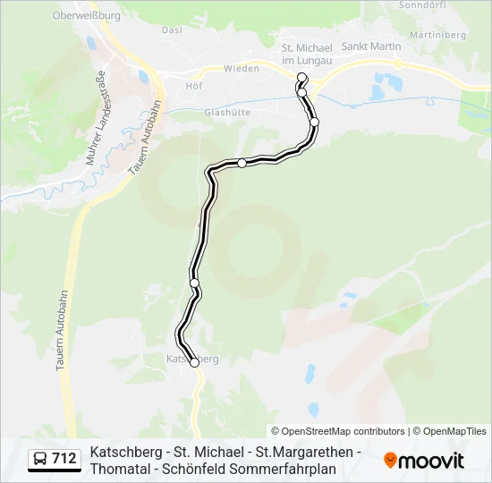 712 Bus Line Map
