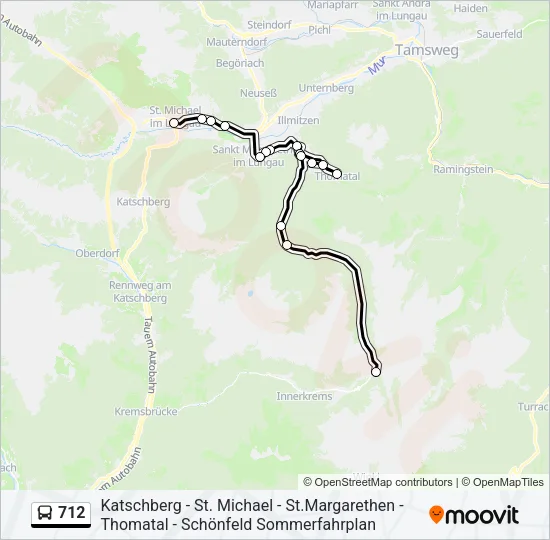 712 Bus Line Map