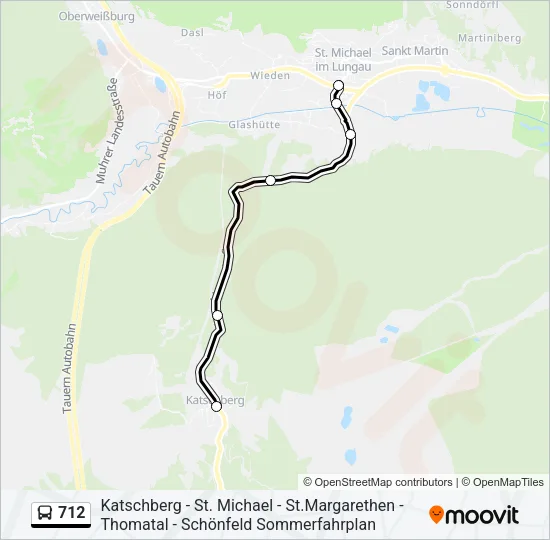 712 Bus Line Map