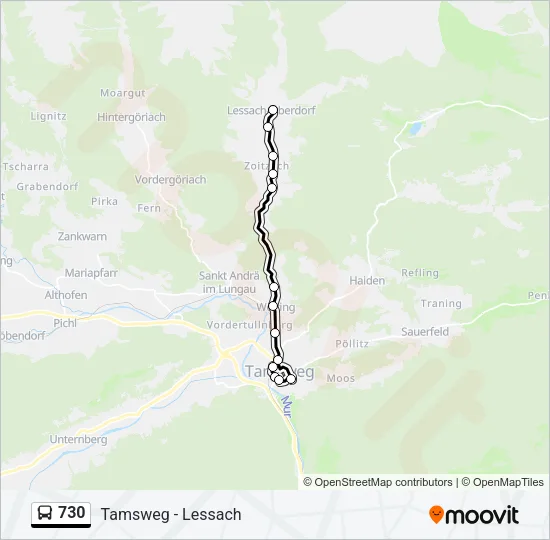 730 Bus Line Map