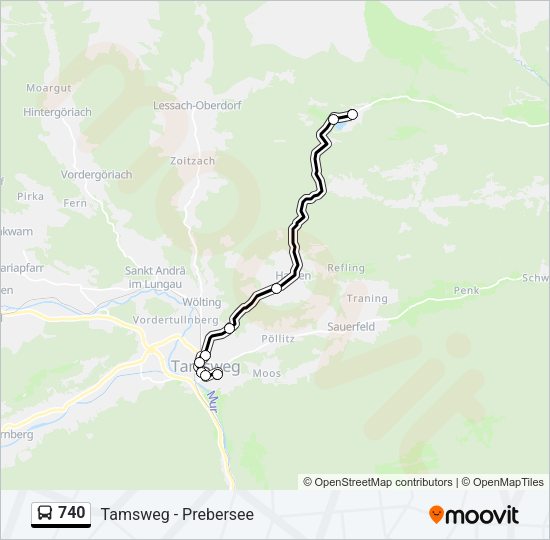 740 Bus Line Map