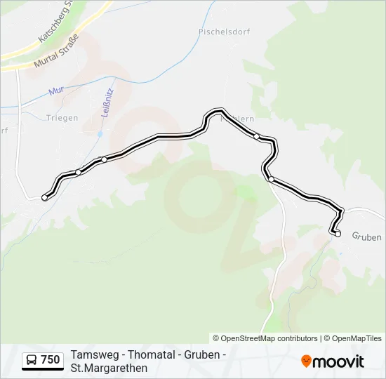 750 Bus Line Map