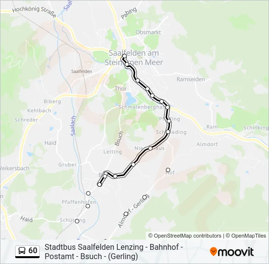 60 Bus Line Map