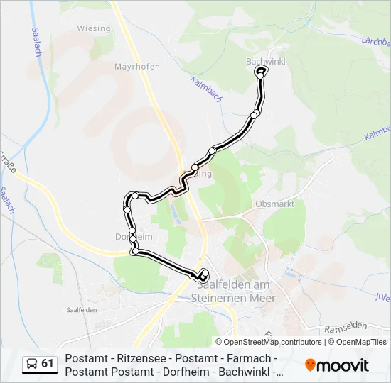 61 Bus Line Map