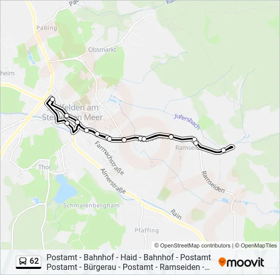 62 Bus Line Map