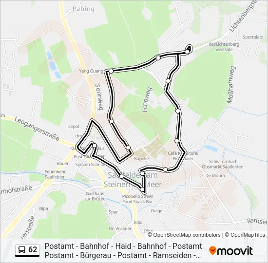 62 Bus Line Map