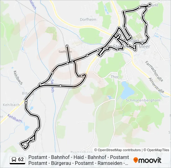 62 Bus Line Map