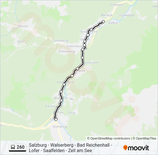 260 Bus Line Map